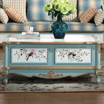 Elegant Antique-Style Tea Table with Bird Design – Birch Density Board Coffee Table for Living Room Decor hfgxc-4875