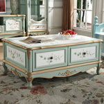Elegant Antique-Style Tea Table with Bird Design – Birch Density Board Coffee Table for Living Room Decor hfgxc-4875