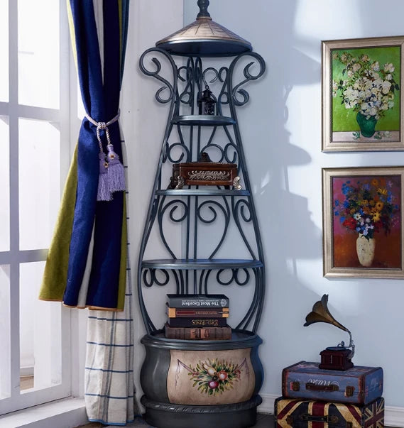 Elegant Solid Wood Density Board Storage Rack - Stylish Corner Shelf for Home and Office Décor hfgxc-4876
