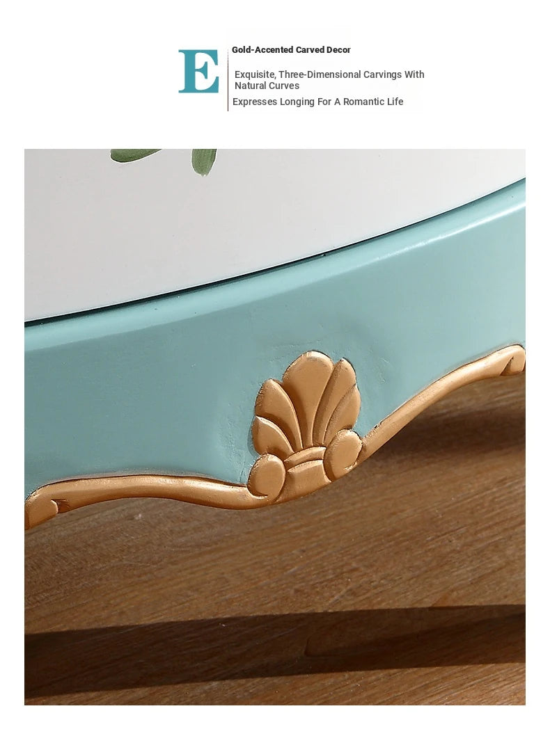 Charming Floral-Decorated Cabinet with Spacious Drawers - Stylish Density Board Storage Solution for Home Décor hfgxc-4877