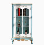 Elegant Solid Wood Display Cabinet with Glass Doors and Floral Design - Perfect for Home Decor hfgxc-4878