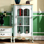 Elegant Solid Wood Display Cabinet with Glass Doors and Floral Design - Perfect for Home Decor hfgxc-4878