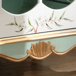 Elegant Solid Wood Display Cabinet with Glass Doors and Floral Design - Perfect for Home Decor hfgxc-4878