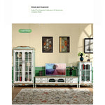 Elegant Solid Wood Display Cabinet with Glass Doors and Floral Design - Perfect for Home Decor hfgxc-4878