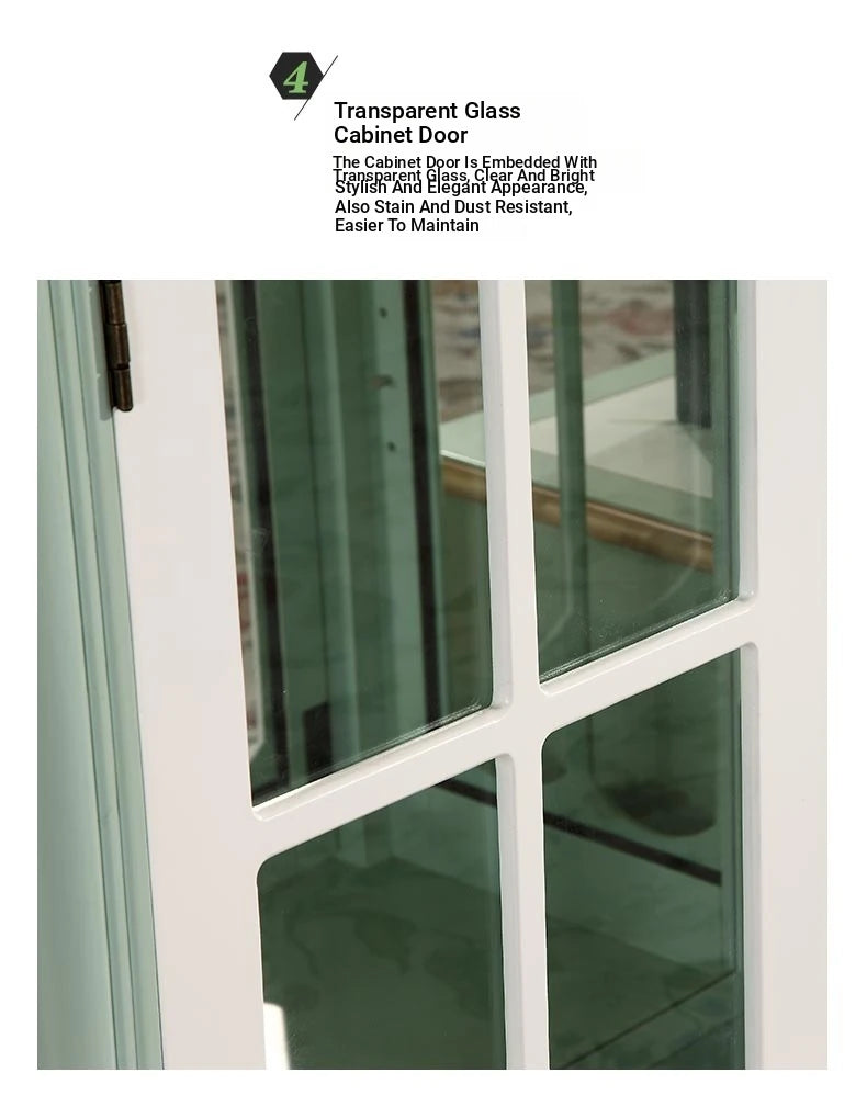 Elegant Solid Wood Display Cabinet with Glass Doors and Floral Design - Perfect for Home Decor hfgxc-4878
