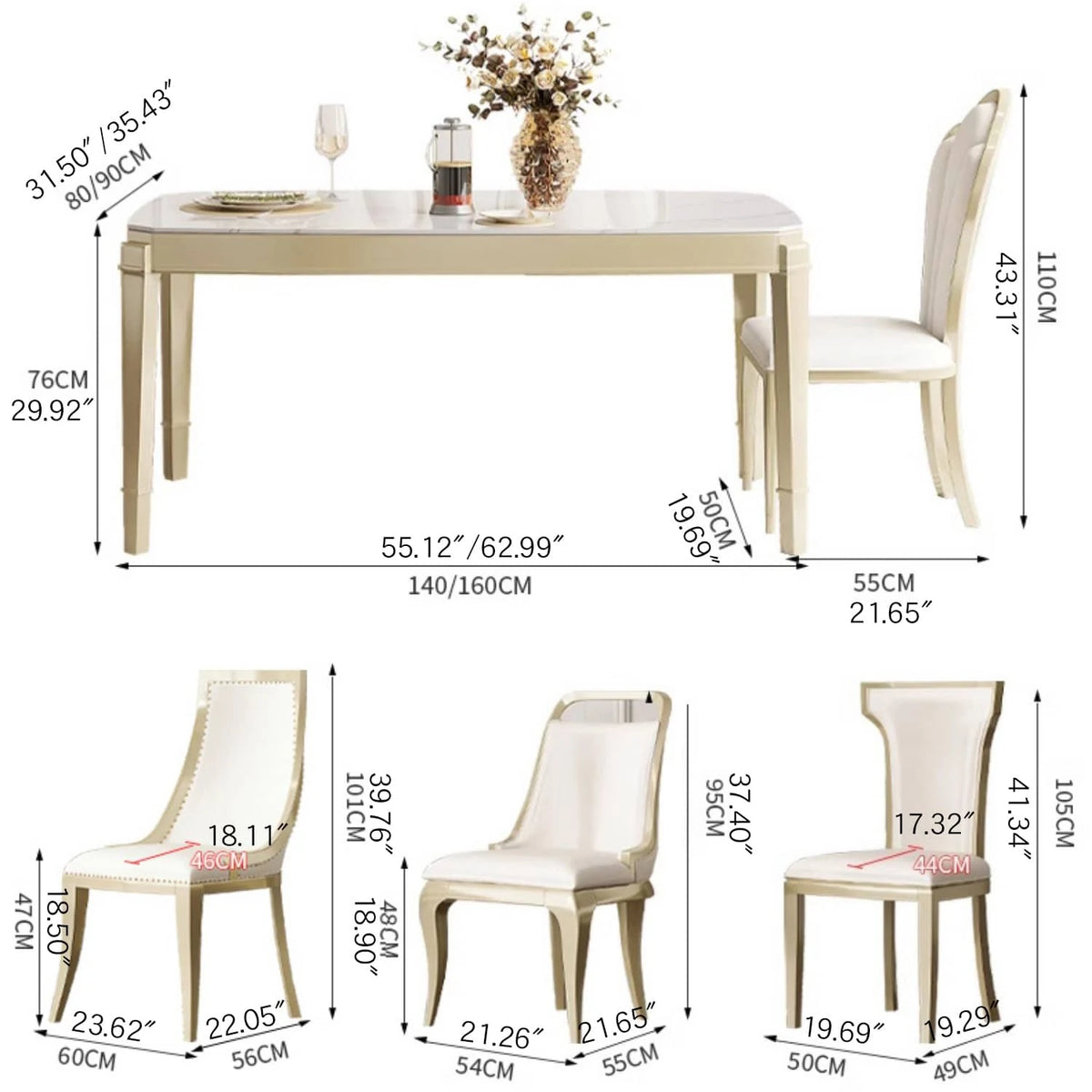 Stylish Ceramic Sintered Stone Dining Table - Modern Elegance for Your Home hgl-4335