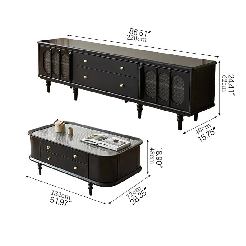 Stylish Beech Wood & Glass Tea Table with Storage - Elegant Living Room Centerpiece hgl-4339