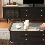 Stylish Beech Wood TV Cabinet with Tempered Glass Top - Modern Living Room Essential hgl-4340