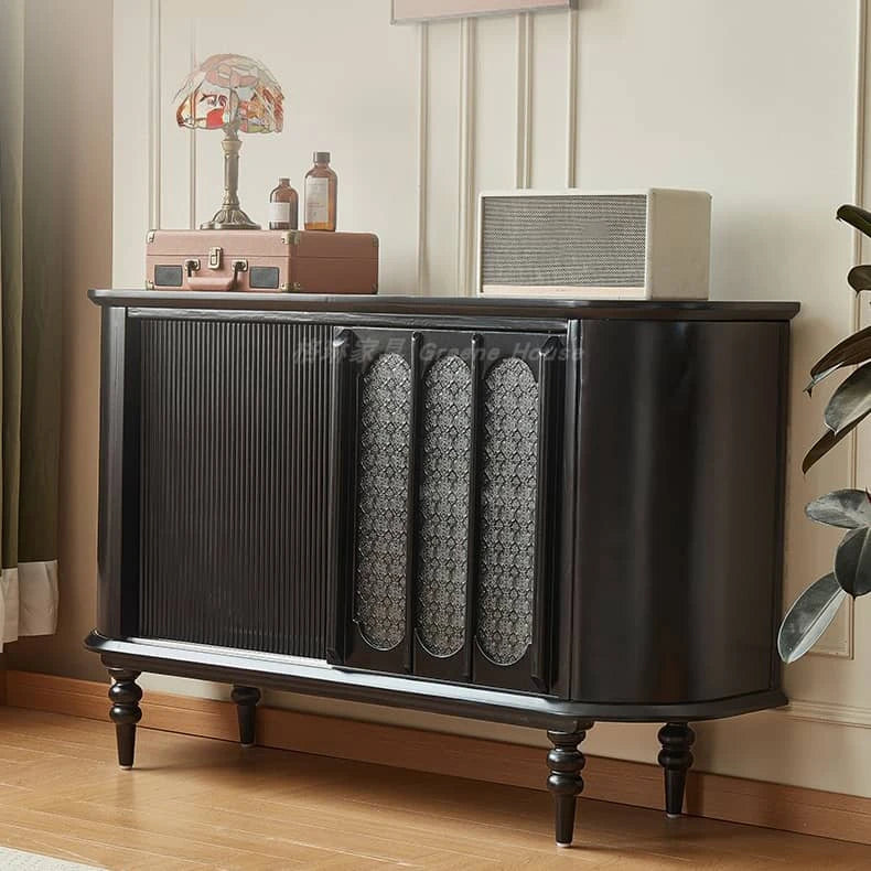 Vintage Elegance: Beech Wood and Glass Cabinet with Intricate Design hgl-4341