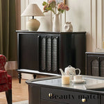 Vintage Elegance: Beech Wood and Glass Cabinet with Intricate Design hgl-4341