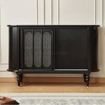 Vintage Elegance: Beech Wood and Glass Cabinet with Intricate Design hgl-4341