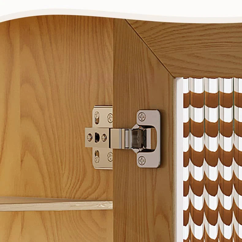 Stylish Ash Wood Glass Cabinet: Unique Robot Design for Modern Interiors hgl-4342