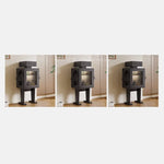 Stylish Ash Wood Glass Cabinet: Unique Robot Design for Modern Interiors hgl-4342