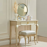 Luxurious Beech Wood & Leather Stool for Elegant Vanity Spaces hgl-4359