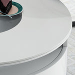 Rustic Pine Wood Tea Table with Gray and White Laminate Finish hglna-1437