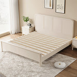 Elegant Beige Rubber Wood Bed - Durable Solid Wood Frame hglna-1447