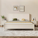 Elegant Beige Rubber Wood Bed - Durable Solid Wood Frame hglna-1447