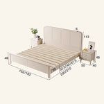 Elegant Beige Rubber Wood Bed - Durable Solid Wood Frame hglna-1447