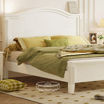 Elegantly Crafted Beige Rubber Wood Bed for Stylish Comfort hglna-1449