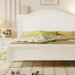 Elegantly Crafted Beige Rubber Wood Bed for Stylish Comfort hglna-1449