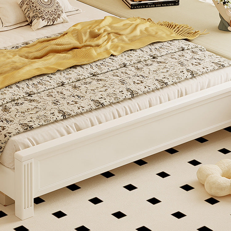 Beige Rubber Wood Bed Frame - Solid Wood Construction for Durability and Style hglna-1451