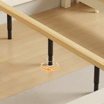 Beige Rubber Wood Bed Frame - Solid Wood Construction for Durability and Style hglna-1451