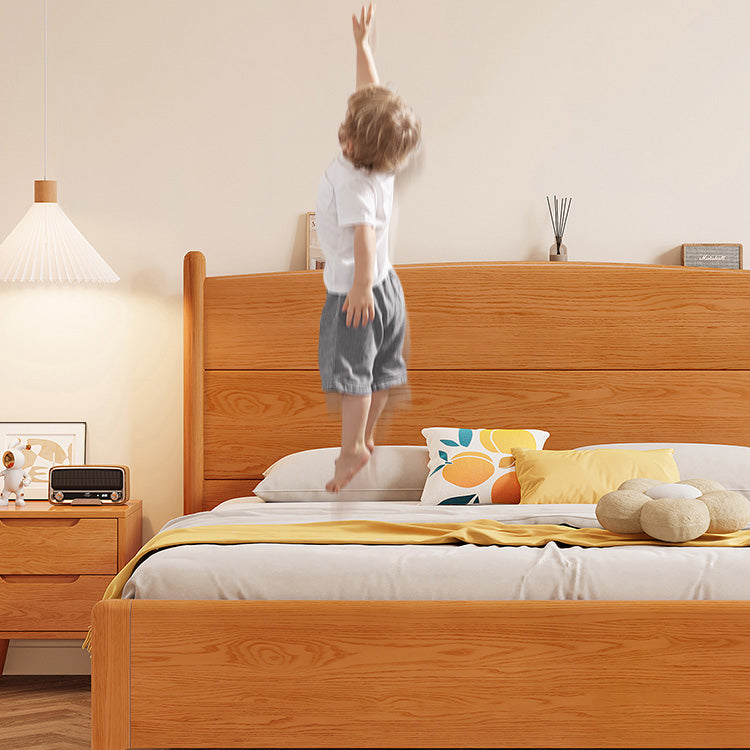 Premium Solid Pine and Ash Wood Bed Frame - Modern Natural Finish hglna-1455