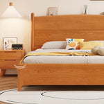 Premium Solid Pine and Ash Wood Bed Frame - Modern Natural Finish hglna-1455
