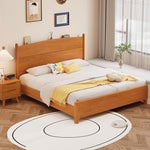 Premium Solid Pine and Ash Wood Bed Frame - Modern Natural Finish hglna-1455