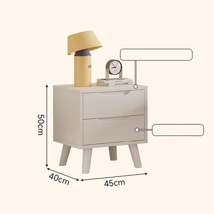 Stylish White Rubber Wood Bedside Cupboard with Glass & Ash Wood Accents hglna-1457