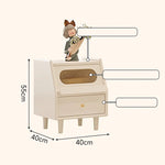 Stylish White Rubber Wood Bedside Cupboard with Glass & Ash Wood Accents hglna-1457