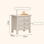 Stylish White Rubber Wood Bedside Cupboard with Glass & Ash Wood Accents hglna-1457