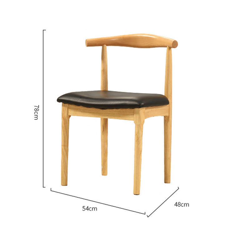 Natural Light Brown Rubber Wood Chair with Cotton-Linen Upholstery hglna-1461