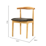 Natural Light Brown Rubber Wood Chair with Cotton-Linen Upholstery hglna-1461