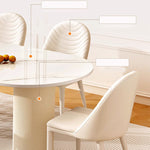 Elegant Glossy White Sintered Stone Table with Laminated Wood Finish hglna-1463