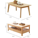 Elegant Tea Table in Premium Natural Rubber Wood and Pine Wood hglna-1466