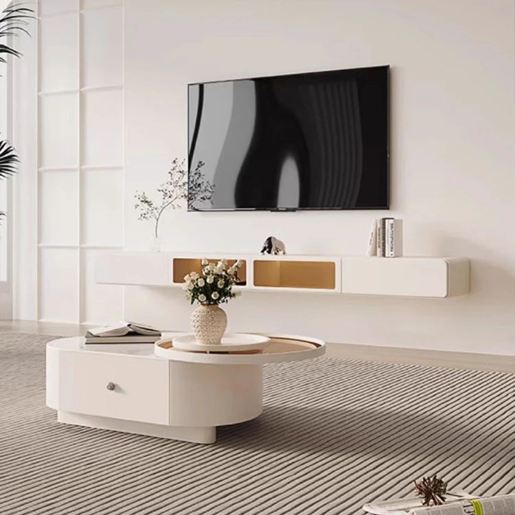 Modern Pine & Ceramic Sintered Stone Tea Table with Tempered Glass Top hgnzj-4326