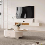 Modern Pine & Ceramic Sintered Stone Tea Table with Tempered Glass Top hgnzj-4326