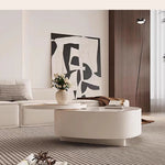 Modern Pine & Ceramic Sintered Stone Tea Table with Tempered Glass Top hgnzj-4326