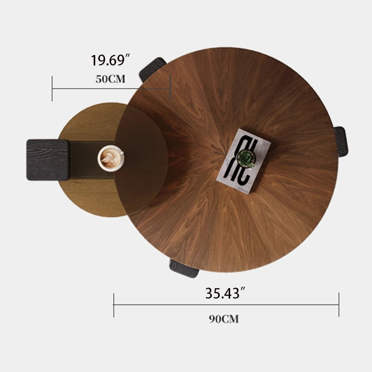 Stylish Multi-Layer Board and Tempered Glass Tea Table - Elegant Living Room Centerpiece hgnzj-4327