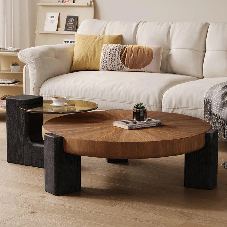 Stylish Multi-Layer Board and Tempered Glass Tea Table - Elegant Living Room Centerpiece hgnzj-4327