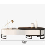 Luxurious Pine and Marble Round Tea Table - Modern Elegance for Your Living Room hgnzj-4328