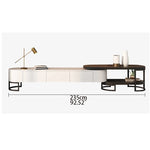 Luxurious Pine and Marble Round Tea Table - Modern Elegance for Your Living Room hgnzj-4328