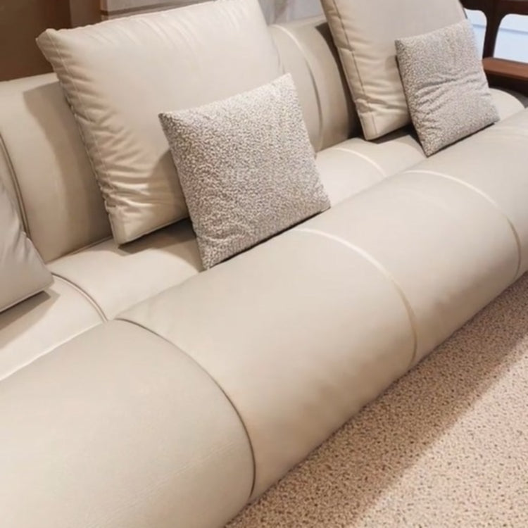 Italian Luxury Curved Leather Sofa, Solid Wood Frame Living Room Lounge Couch hhzp-0226-65