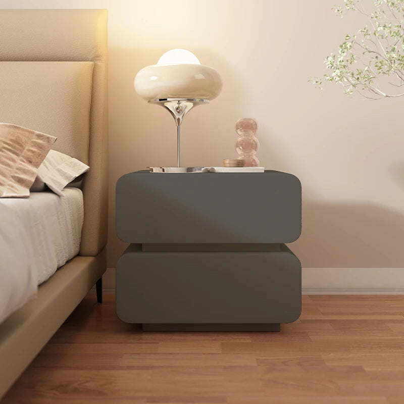 Stylish Faux Leather Nightstand with Modern Design - Perfect for Bedroom Decor and Storage hjd-3143