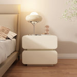 Stylish Faux Leather Nightstand with Modern Design - Perfect for Bedroom Decor and Storage hjd-3143