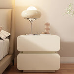 Stylish Faux Leather Nightstand with Modern Design - Perfect for Bedroom Decor and Storage hjd-3143