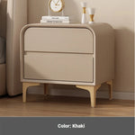 Stylish Solid Wood Nightstand with Faux Leather Finish – Modern Bedroom Storage Solution hjd-3144