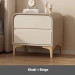 Stylish Solid Wood Nightstand with Faux Leather Finish – Modern Bedroom Storage Solution hjd-3144