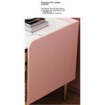 Stylish Pink and Cream Nightstand with Sintered Stone Top and Faux Leather Accents - Modern Bedroom Storage Solution hjd-3145